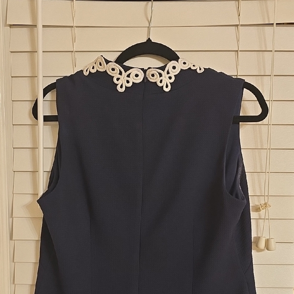 Vince Camuto Black and White Sleeveless Mock Neck Mini Dress - Picture 6 of 11